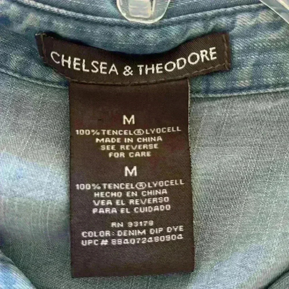 100% Tencel Chambray Button front Shirt. Size M - Picture 4 of 5